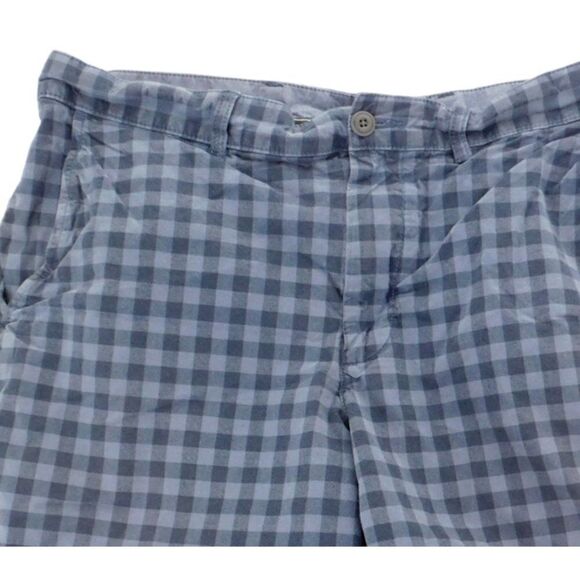 LL Bean Mens Shorts Blue Plaid Gingham Pockets Hiking Stretch Cotton sz 36 - Picture 3 of 6